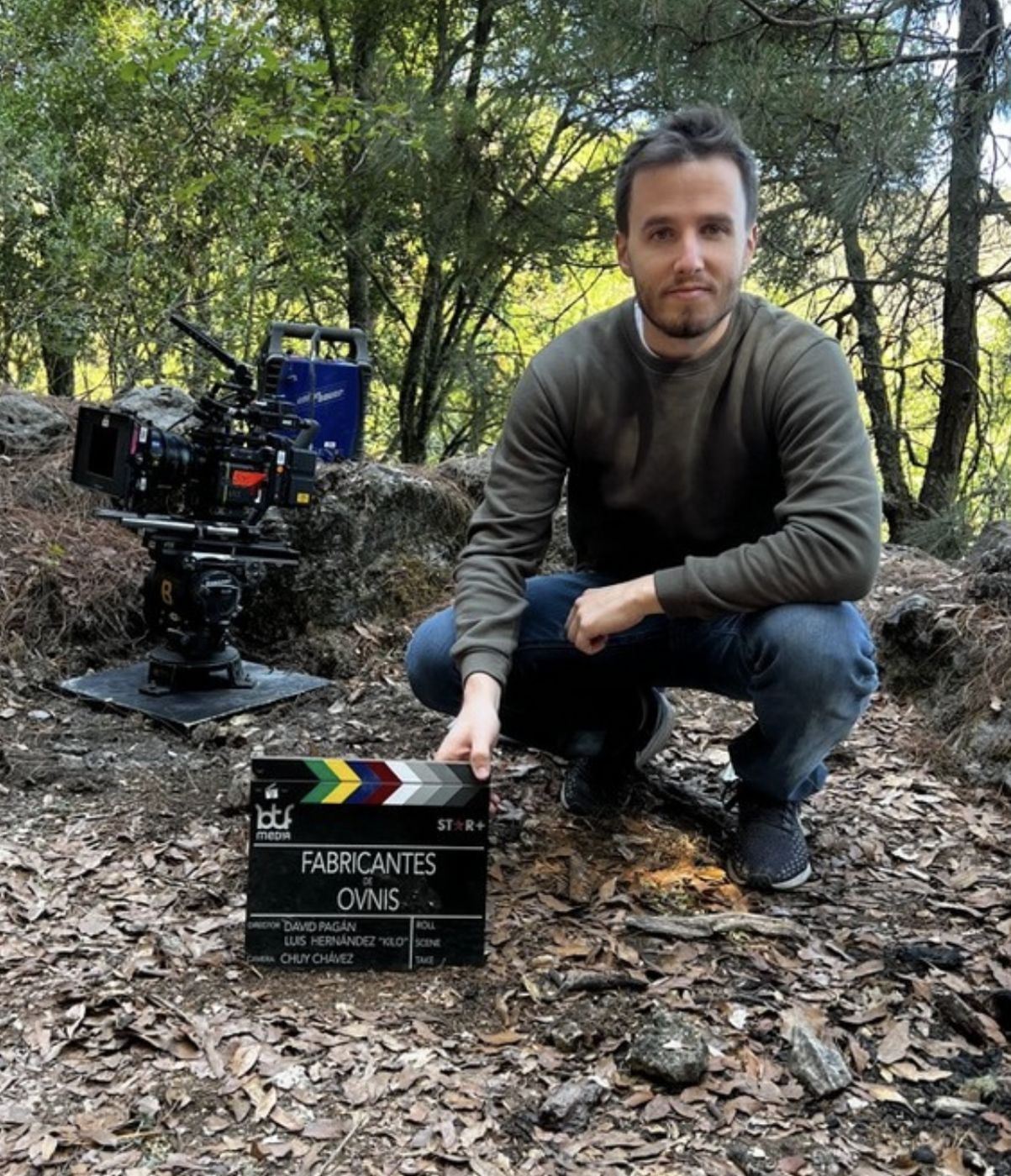 Pato trabajando en un set de rodaje